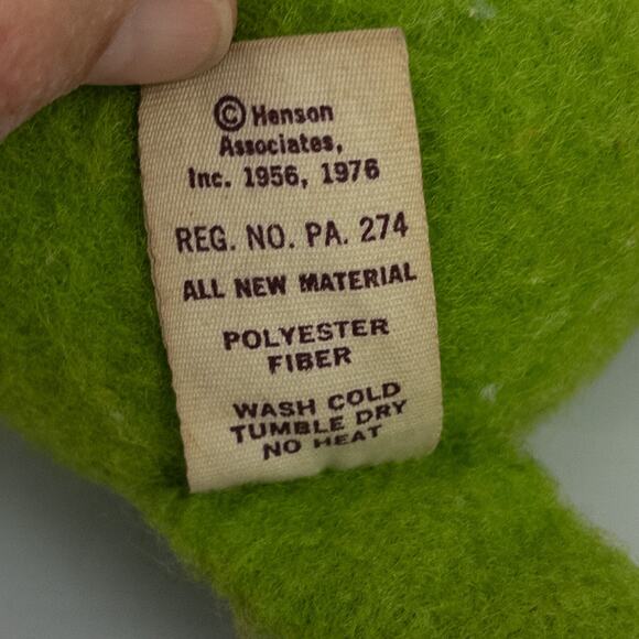 Vintage 1976 Fisher Price #850 Kermit the Frog 18” Stuffed Plush Doll Jim Henson - Picture 7 of 9